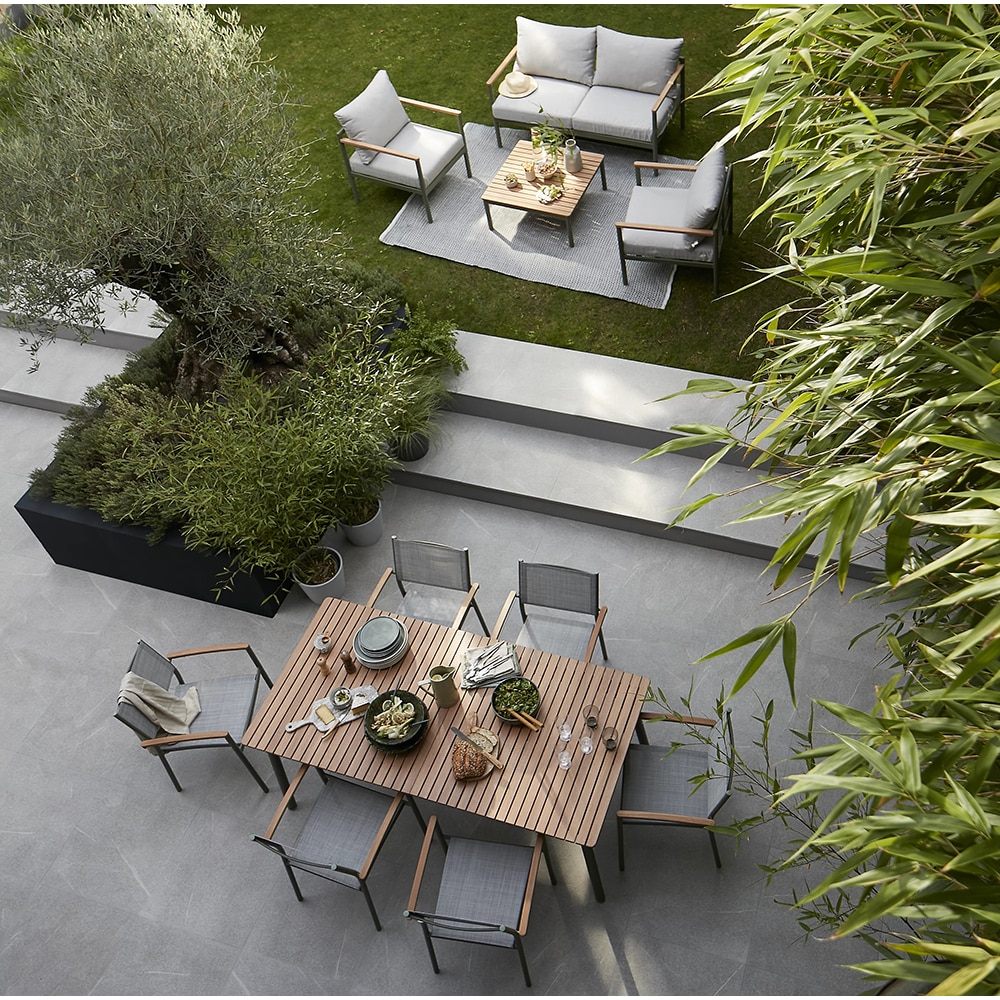 Scaun terasa GOODHOME Akoa, aluminiu, 55.4 x 55.1 x 83 cm, verde