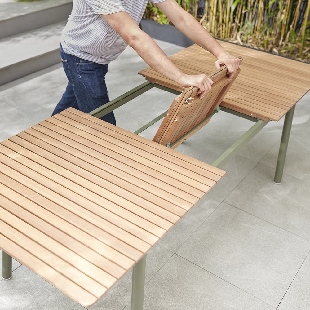 Masa terasa GOODHOME Skoa, lemn, 180 x 90 x 75 cm, verde