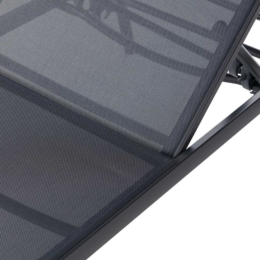 Sezlong gradina GOODHOME Alona, aluminiu, 198 x 88 x 60 cm, negru