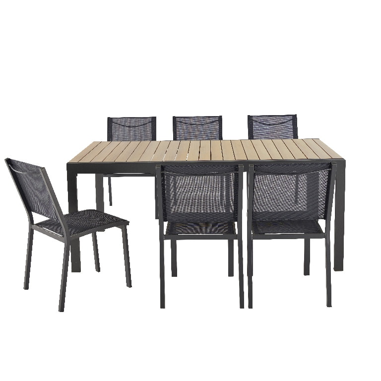 Scaun de gradina, negru, otel, 47 x 86 cm • Batz Ebony