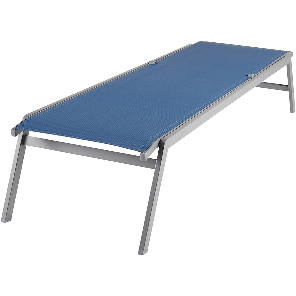 Sezlong gradina GOODHOME Batz, aluminiu, 195 x 59 x 92.5 cm, albastru