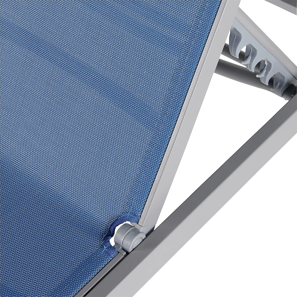 Sezlong gradina GOODHOME Batz, aluminiu, 195 x 59 x 92.5 cm, albastru