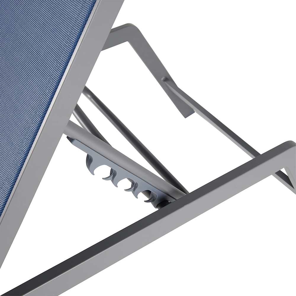 Sezlong gradina GOODHOME Batz, aluminiu, 195 x 59 x 92.5 cm, albastru