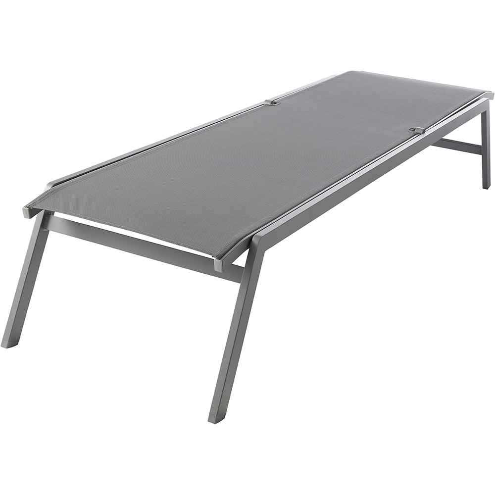 Sezlong gradina GOODHOME Batz, aluminiu, 195 x 59 x 92.5 cm, gri