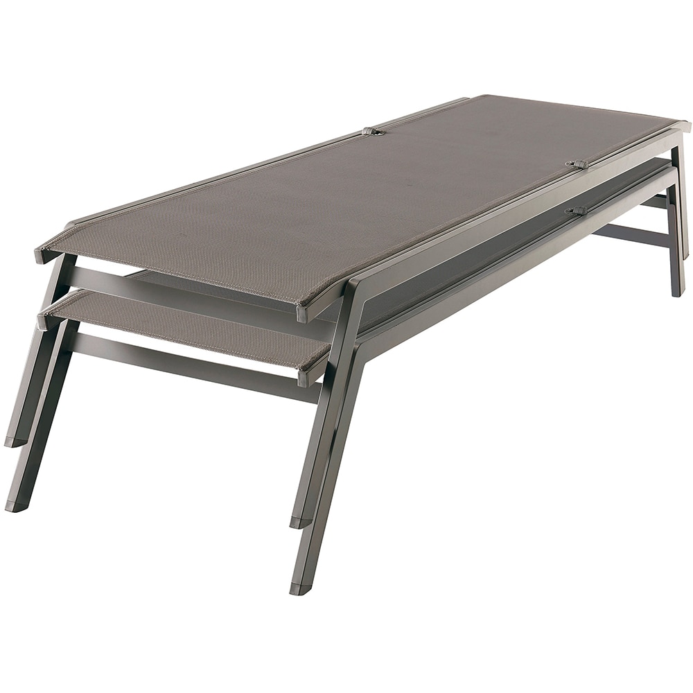 Sezlong gradina GOODHOME Batz, aluminiu, 195 x 59 x 92.5 cm, gri