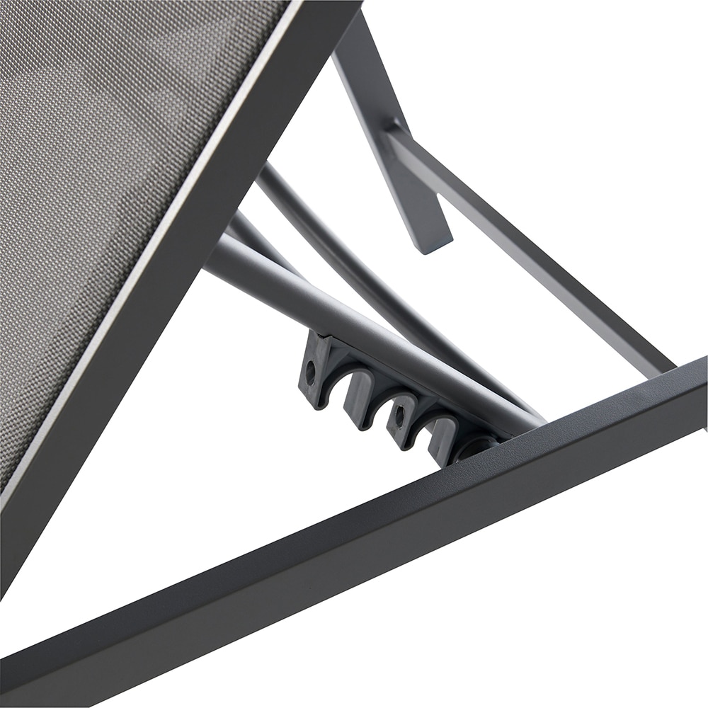 Sezlong gradina GOODHOME Batz, aluminiu, 195 x 59 x 92.5 cm, gri