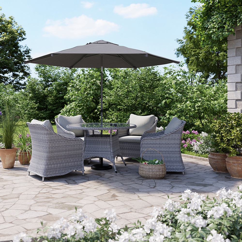 Umbrela terasa GOODHOME Carambole, aluminiu, 270 x 223 cm, gri