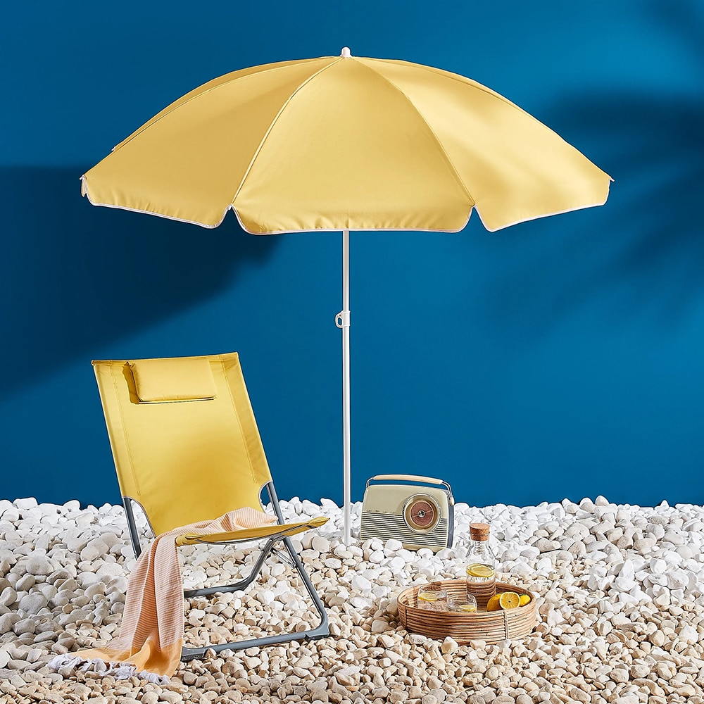 Umbrela terasa Curacao, otel, 180 x 188 cm, galben