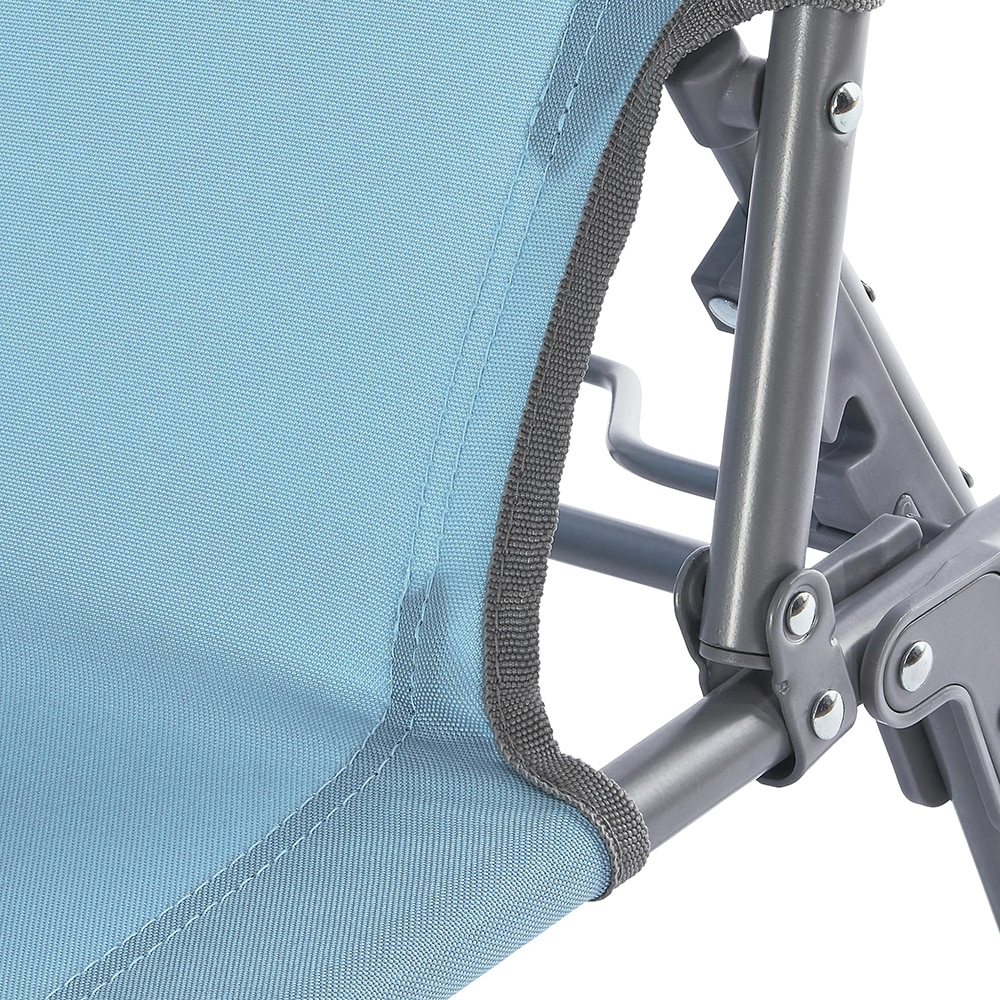 Sezlong gradina Curacao, otel, 186 x 57.5 x 79 cm, albastru