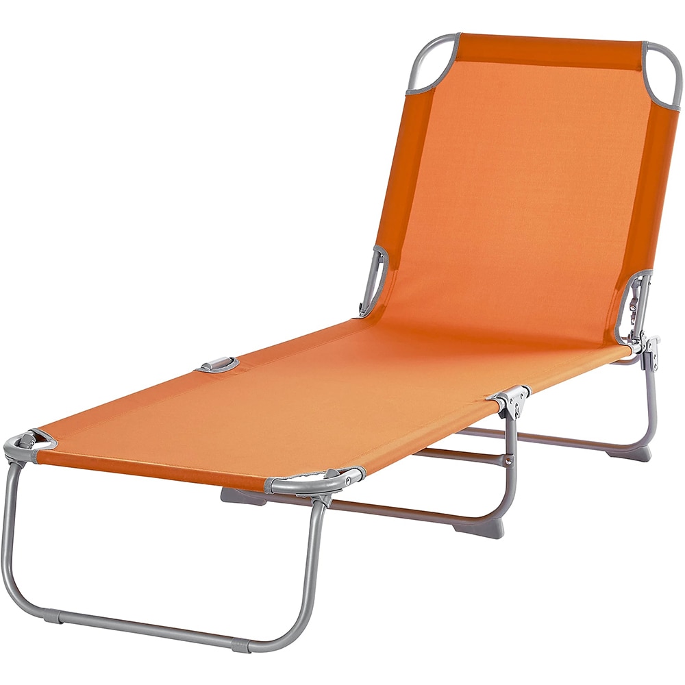 Sezlong gradina Curacao, otel, 186 x 56 x 80 cm, portocaliu