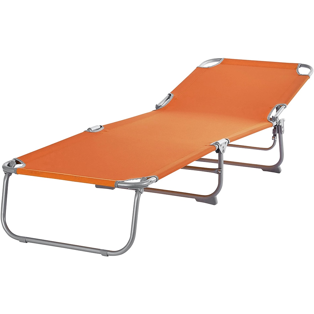 Sezlong gradina Curacao, otel, 186 x 56 x 80 cm, portocaliu