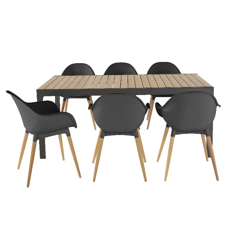 Scaun de gradina si terasa GoodHome Kiwee, negru, plastic, 58 x 84 x 61 cm