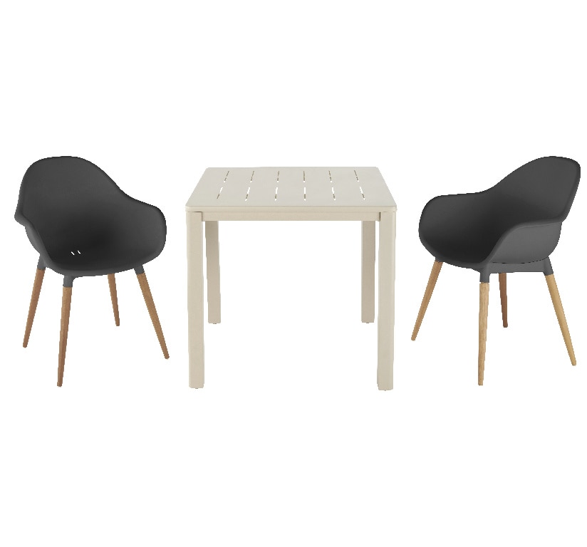 Scaun de gradina si terasa GoodHome Kiwee, negru, plastic, 58 x 84 x 61 cm