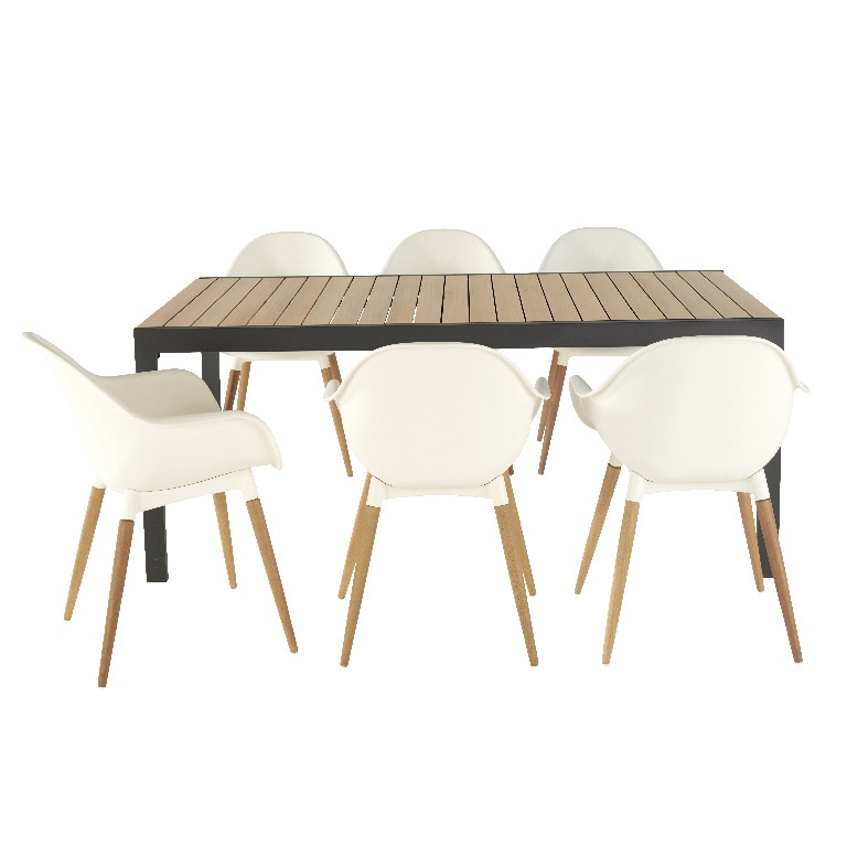 Scaun de gradina si terasa GoodHome Kiwee, alb, plastic, 58 x 84 x 61 cm