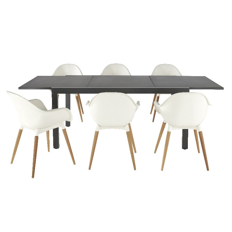 Scaun de gradina si terasa GoodHome Kiwee, alb, plastic, 58 x 84 x 61 cm