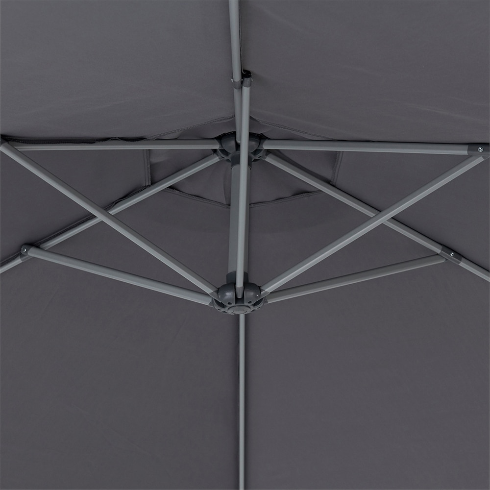 Umbrela terasa Malta, aluminiu, 300 x 253 cm, gri