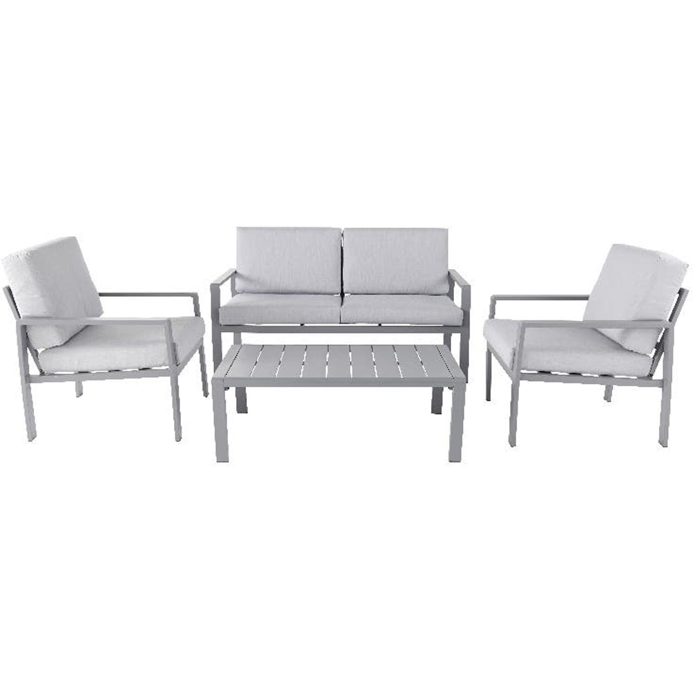 Set mobilier gradina GOODHOME Moorea, 4 piese, gri