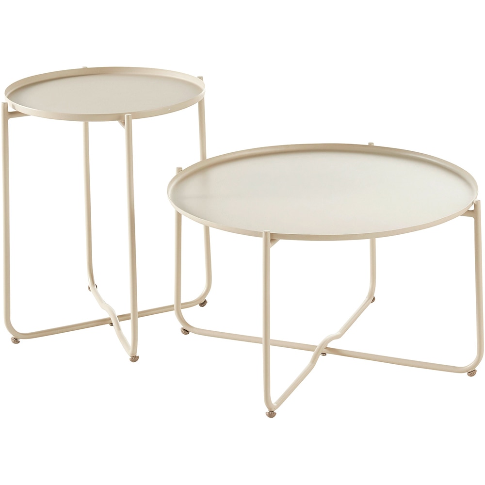 Masa terasa GOODHOME Nova, otel, 51 x 40 x 51 cm, bej