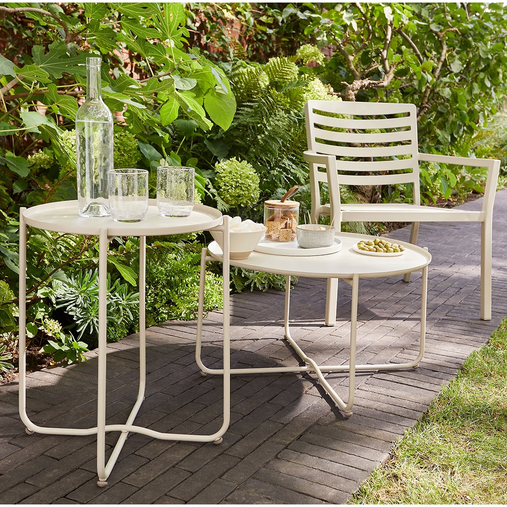 Masa terasa GOODHOME Nova, otel, 51 x 40 x 51 cm, bej