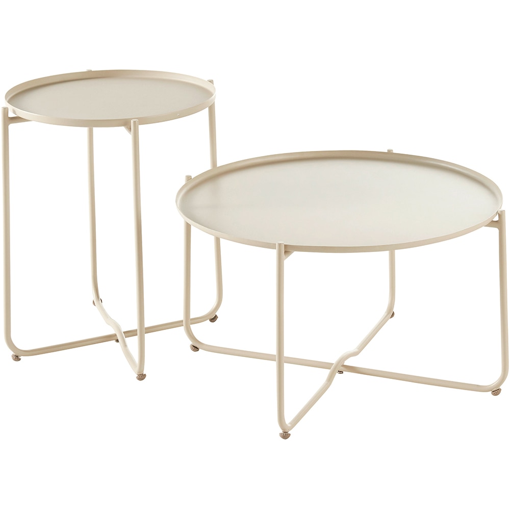 Masa terasa GOODHOME Nova, otel, 60 x 36 x 36 cm, bej