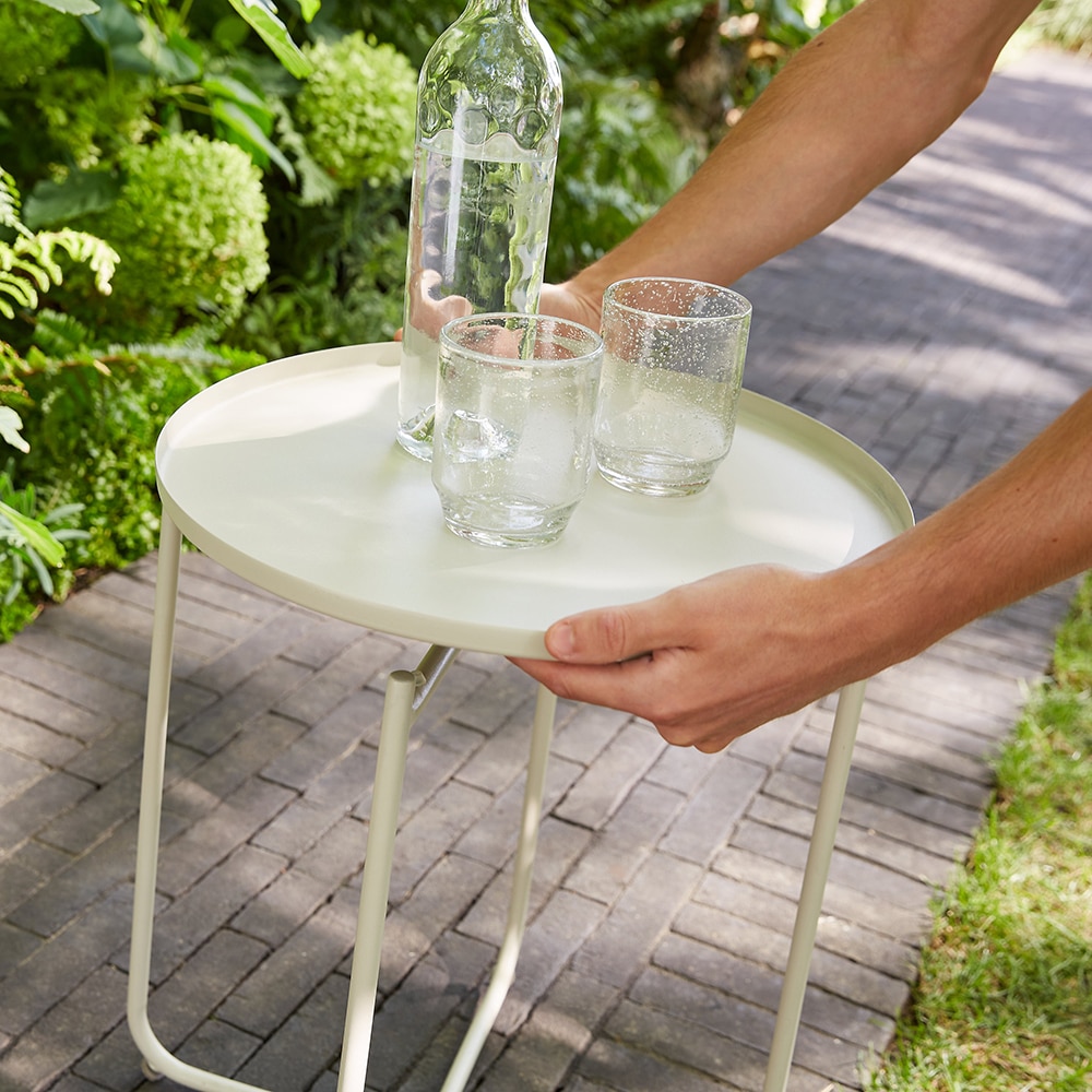 Masa terasa GOODHOME Nova, otel, 60 x 36 x 36 cm, bej