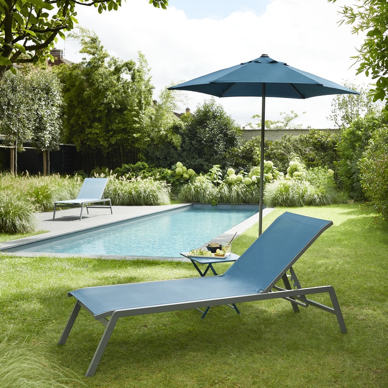 Masa de gradina pliabila, otel, albastru, patrata, 2 persoane, 40 x 40 x 45 cm • GoodHome saba