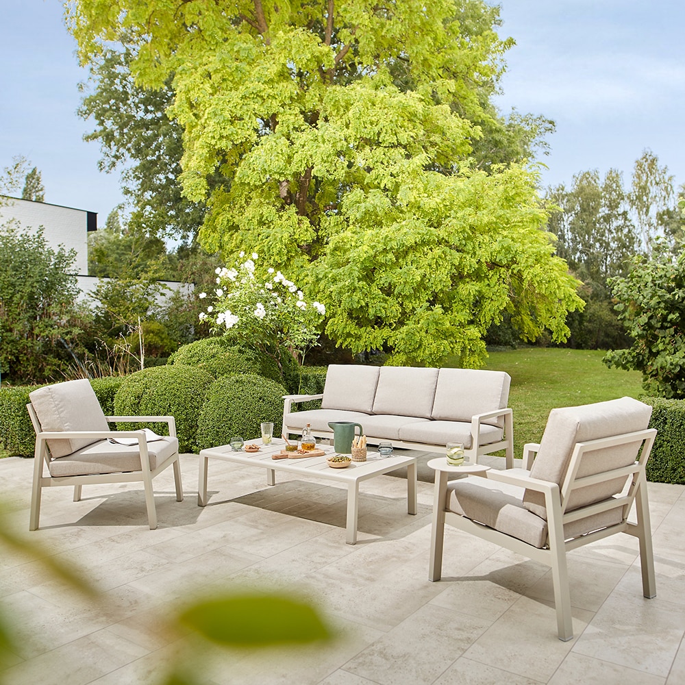 Set mobilier gradina GOODHOME Santorin Peyote, 4 piese, bej