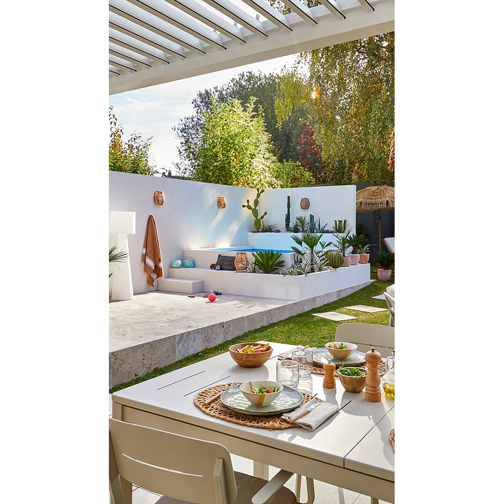 Set mobilier gradina GOODHOME Santorin Peyote, 4 piese, bej