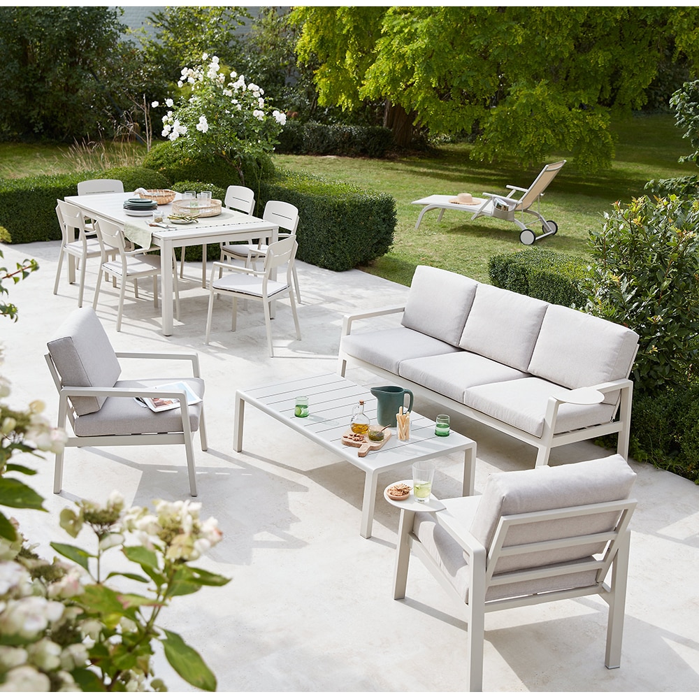 Set mobilier gradina GOODHOME Santorin Peyote, 4 piese, bej