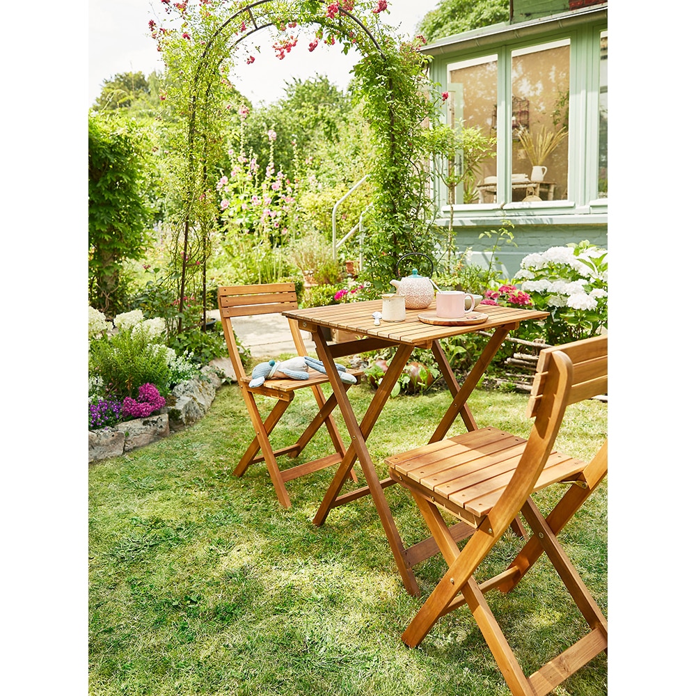 Masa terasa GOODHOME Virginia, lemn, 60 x 60 x 74 cm, bej