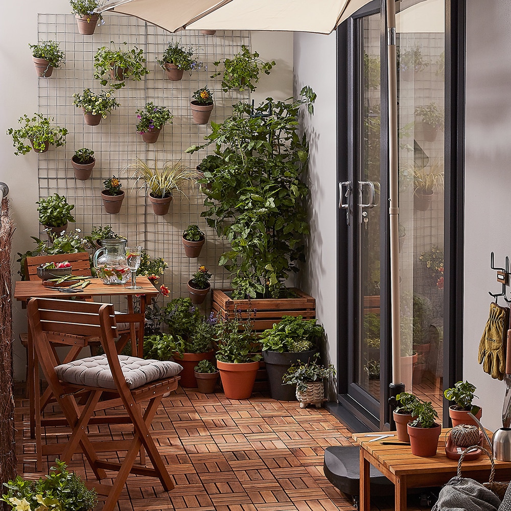 Masa terasa GOODHOME Virginia, lemn, 60 x 60 x 74 cm, bej