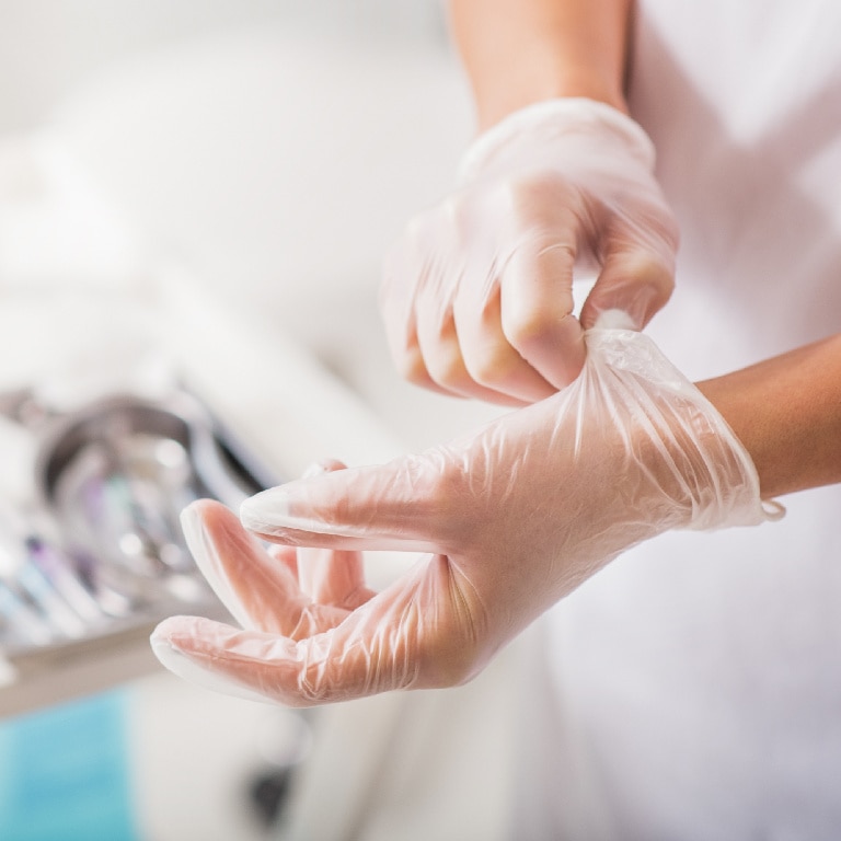 Manusi vinil Intco, 100 bucati, marimea M, transparente