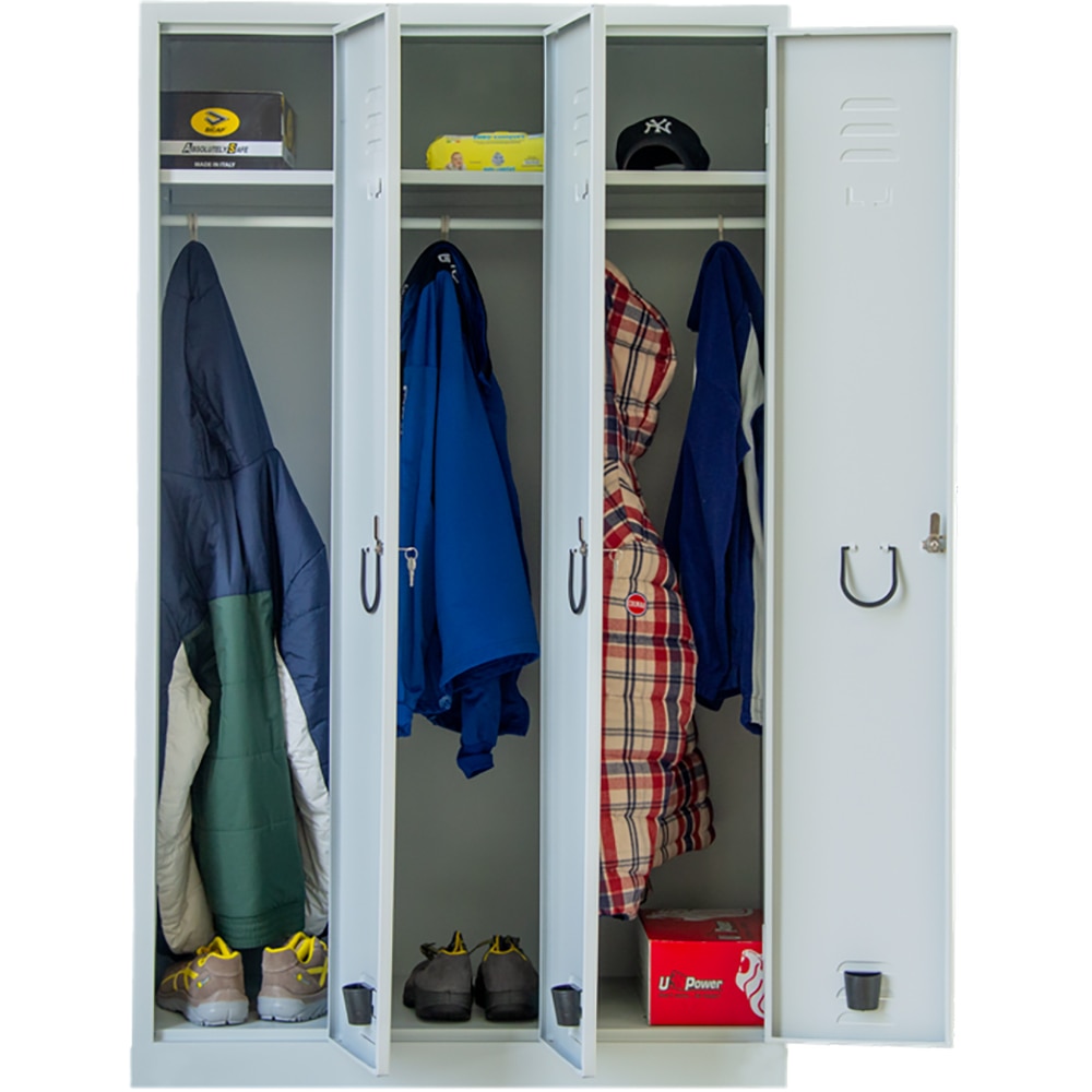 Vestiar Coarmet, 3 usi, 90 x 50 x 180 cm, metalic, gri