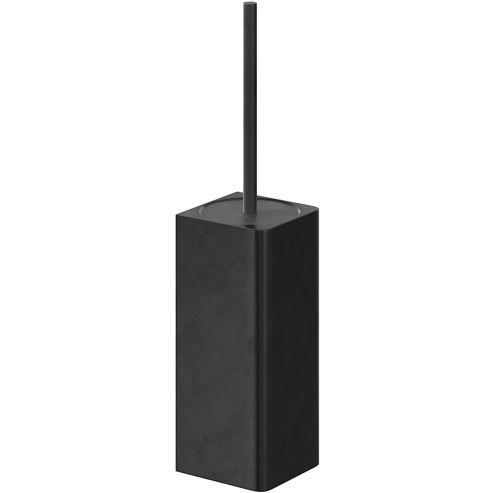 Perie WC cu suport Elland GOODHOME, 10 x 44.7 cm, polipropilena si otel, negru