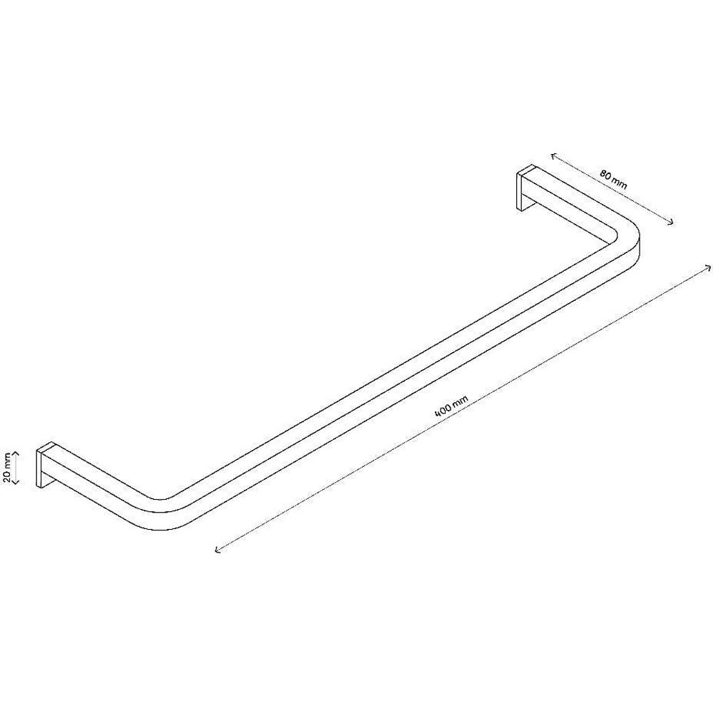 Suport prosop tip bara GOODHOME Elland, 40 cm, negru