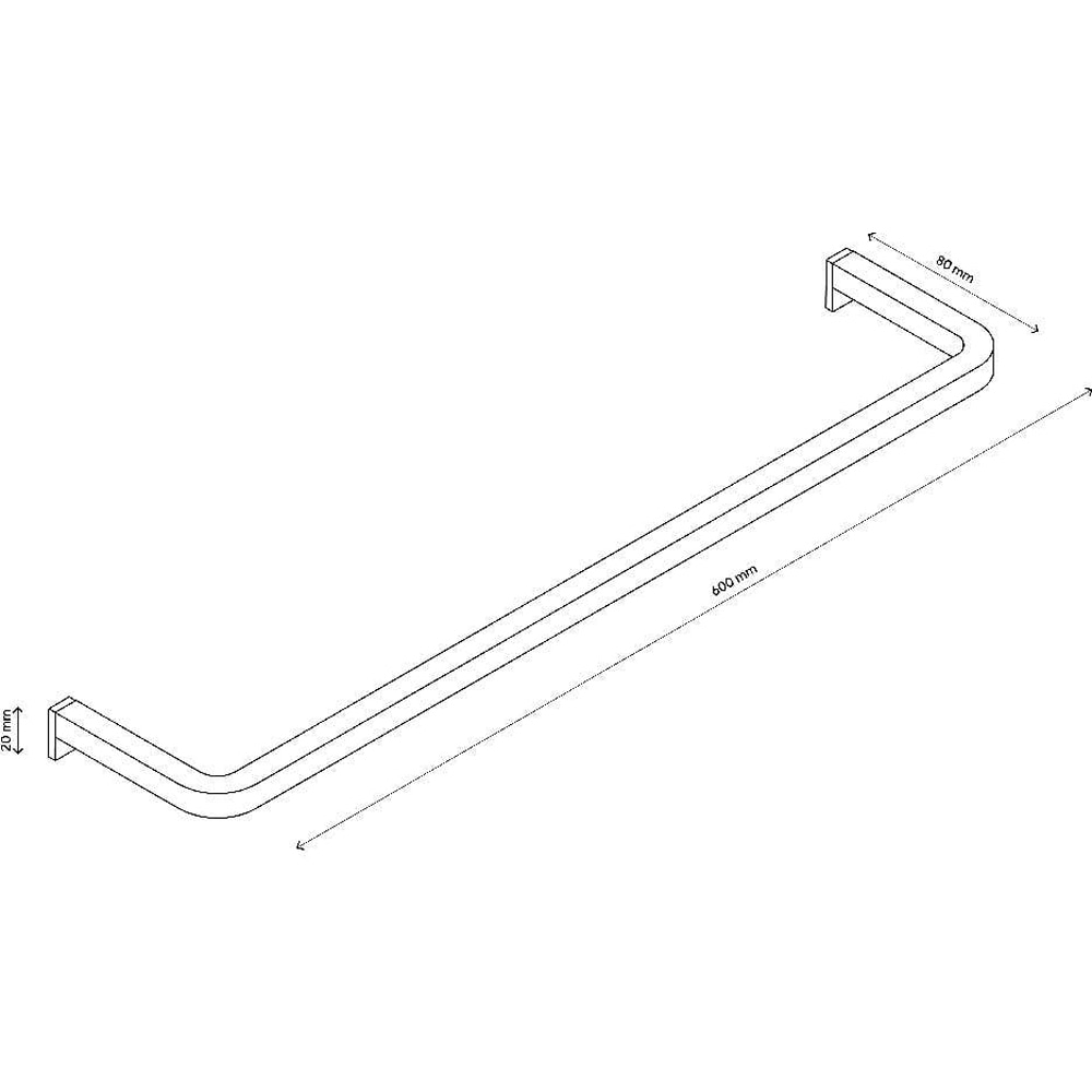 Suport prosop tip bara GOODHOME Elland, 60 cm, negru