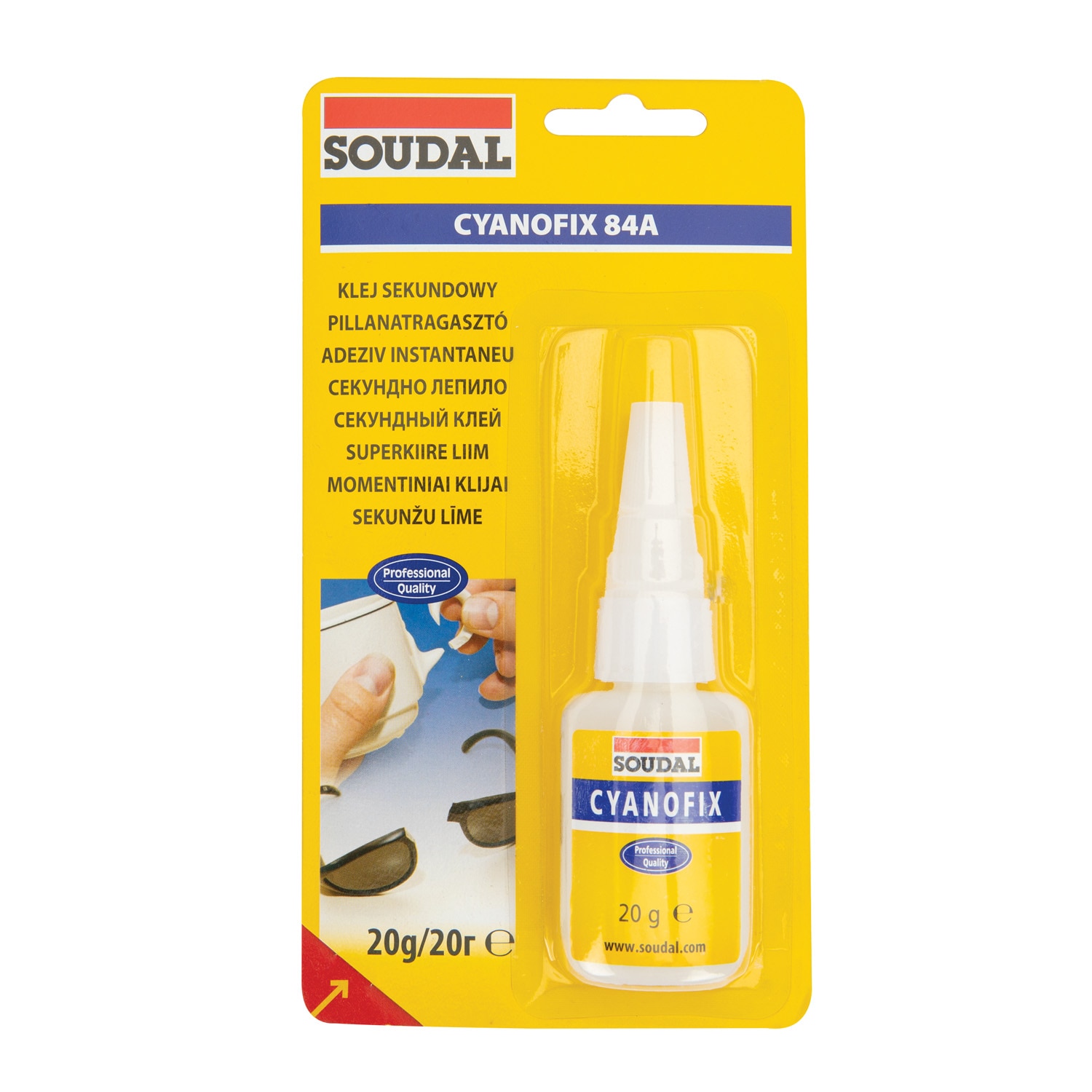 Adeziv universal, transparent, 20 g  Soudal Cyano Fix