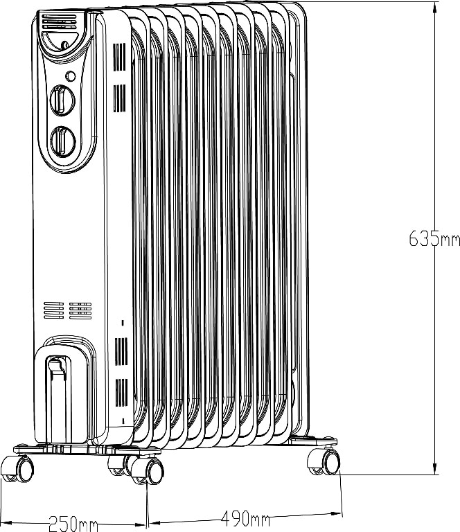 Radiator electric CYBL20-11, 11 elementi, 2500W, alb