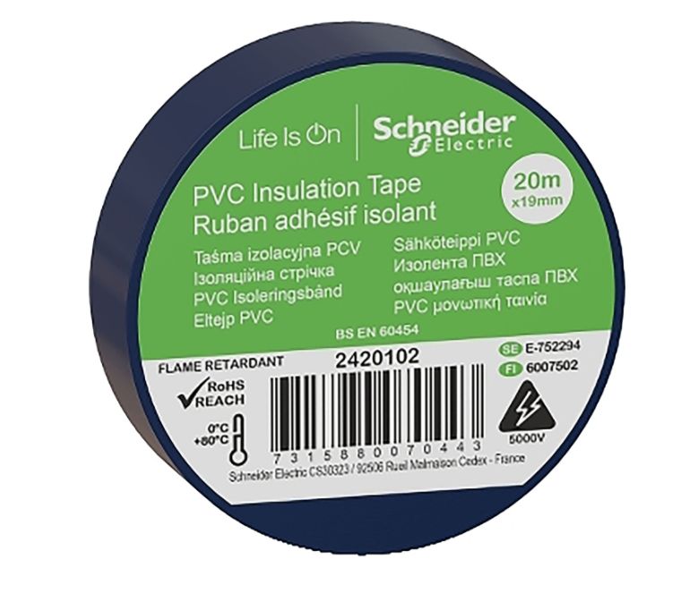 Banda izolatoare PVC, 19mmX20m, albastra  Schneider Electric