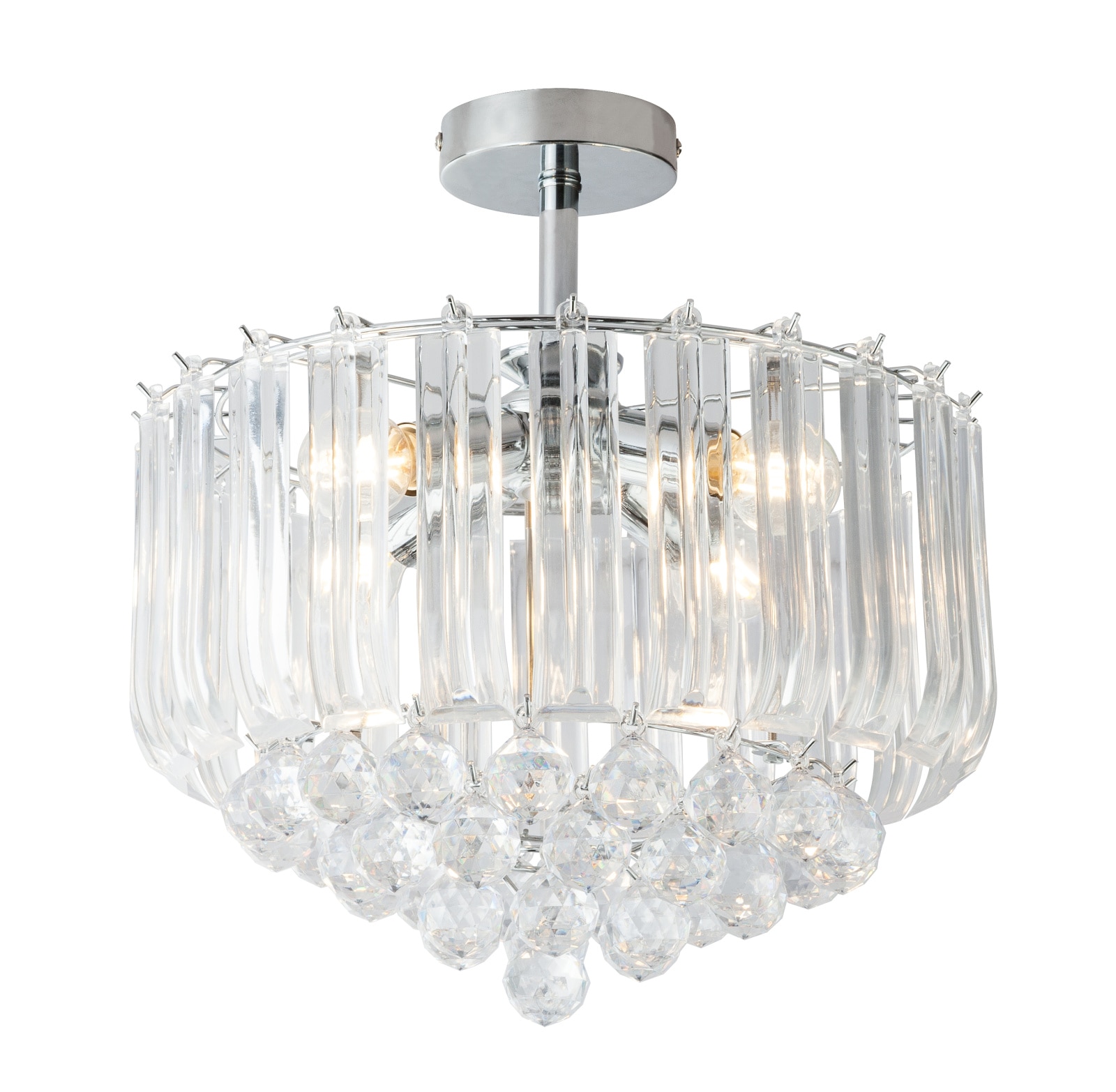 Plafoniera LED, 4 x 40 W, transparent, metal si acril • Globo Minnesota