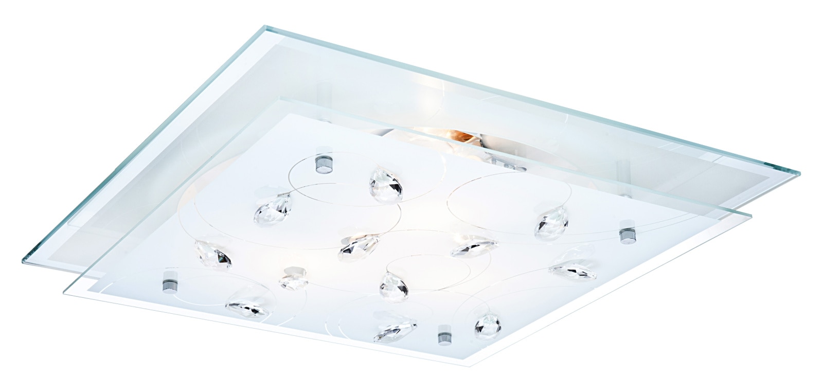 Plafoniera, 3 x 40 W, crom, sticla si metal  Globo Jasmina