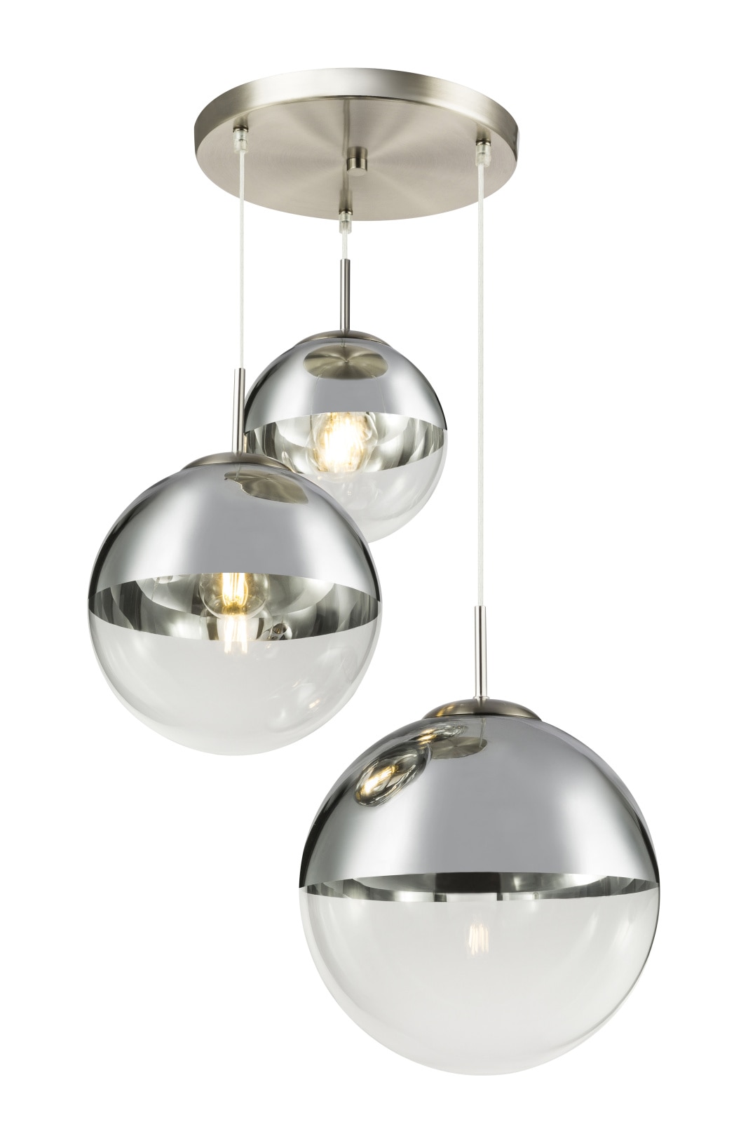 Lustra tip pendul, Nichel, 40 W, 3 x E27  Globo Varus