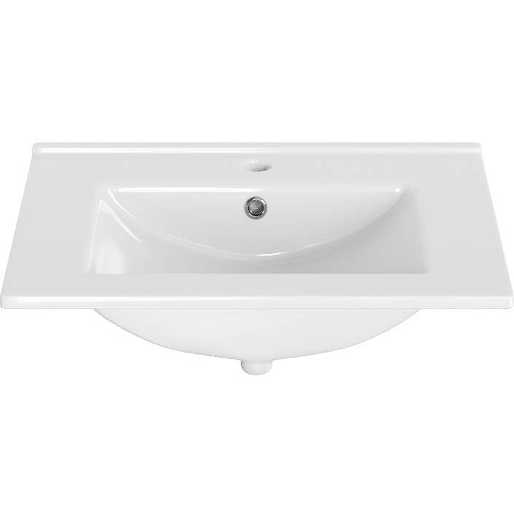 Lavoar pe blat Aruna, ceramica, 61 x 46.5 cm, alb lucios