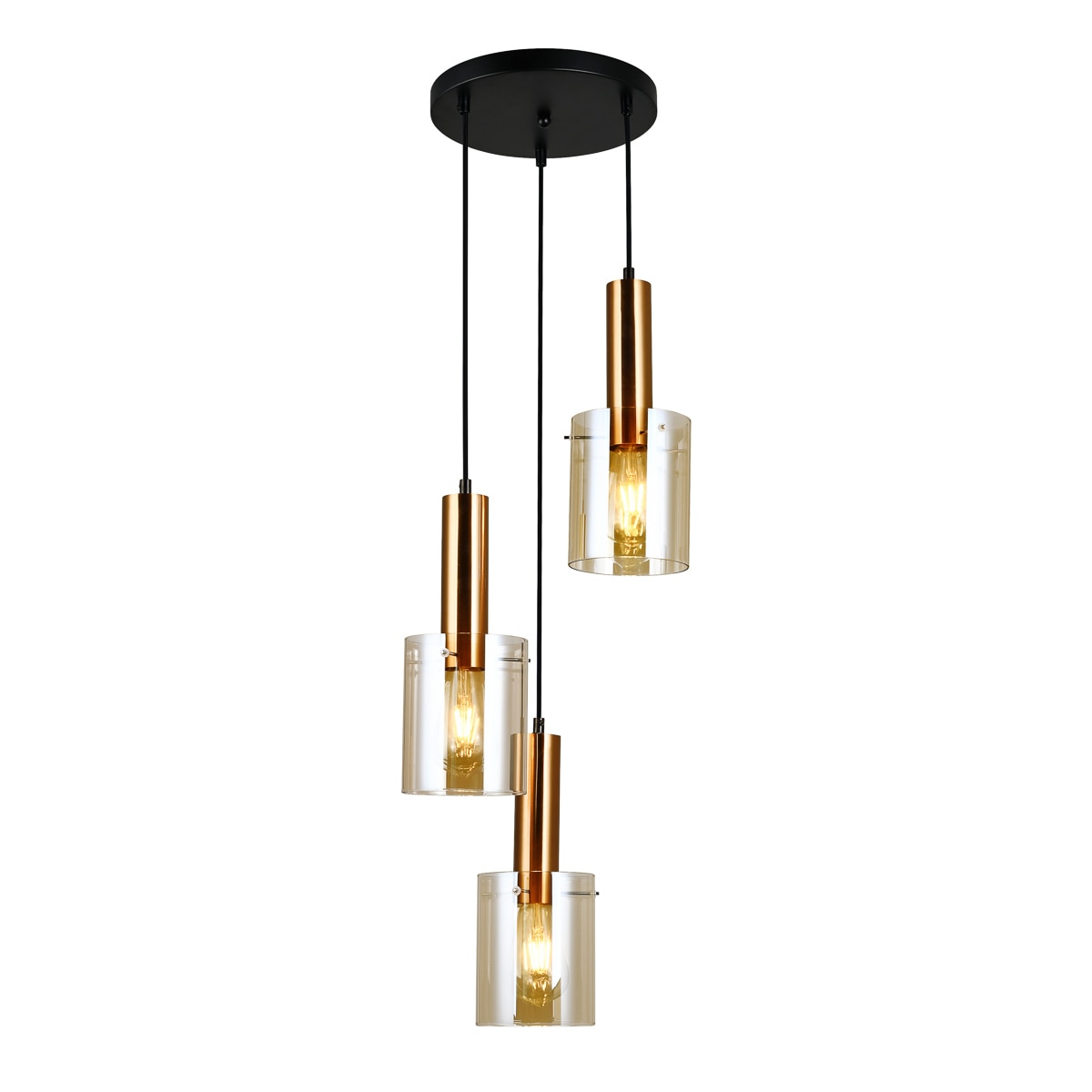 Lustra tip pendul, Negru/Alama, 40 W, 1 x E27  Italux Sardo