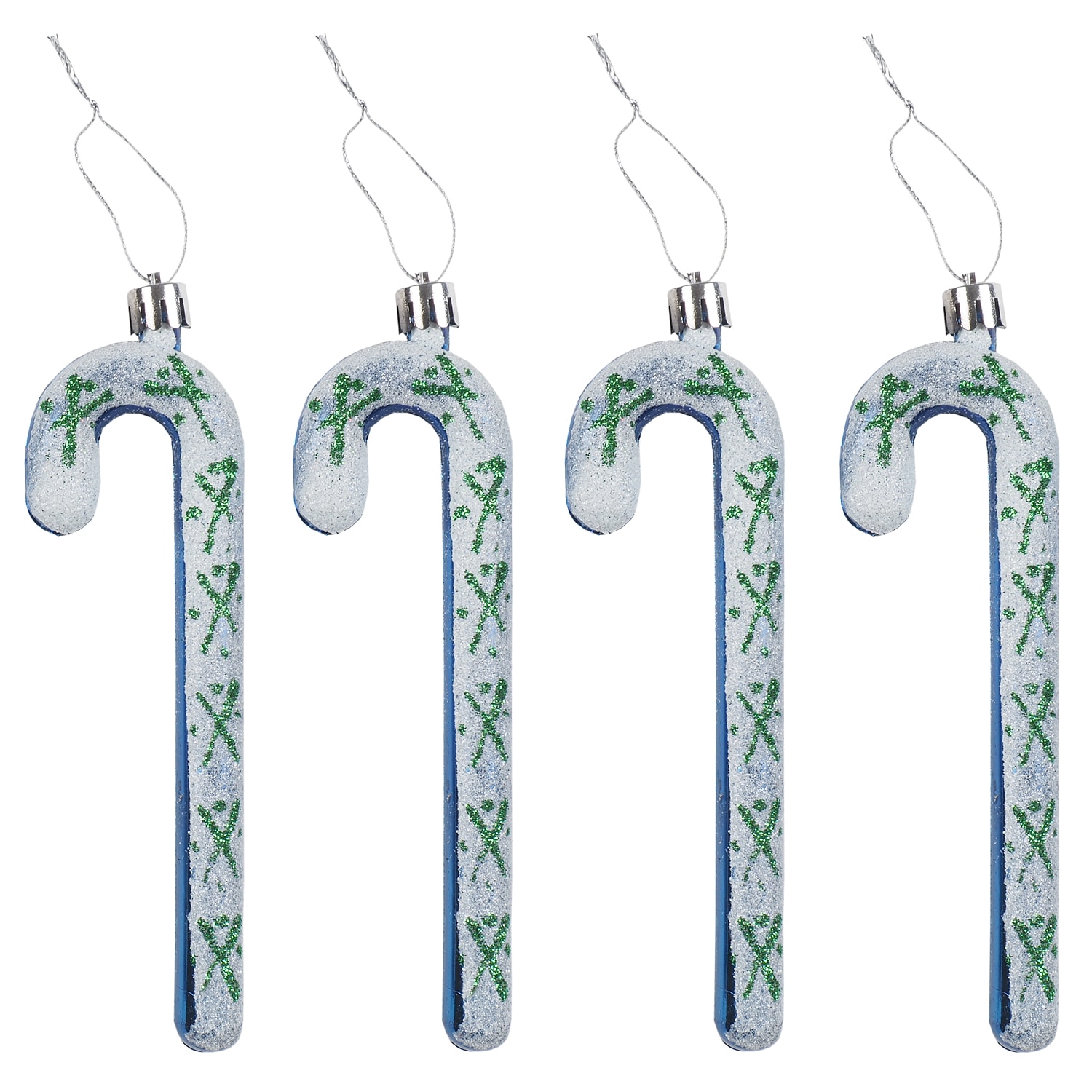 Set decoratiuni brad Bastonase de bomboane, 12 cm, 4 bucati, multicolor