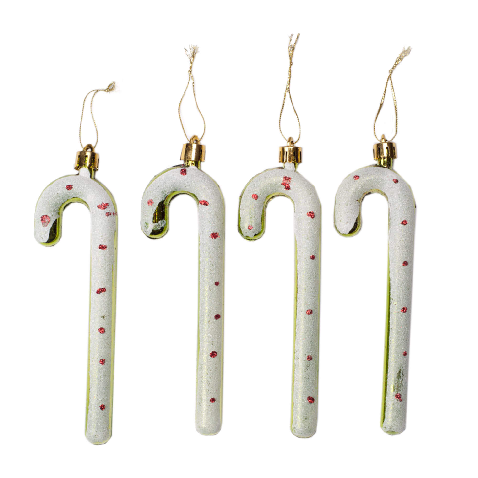 Set decoratiuni brad Bastonase de bomboane, 12 cm, 4 bucati, multicolor