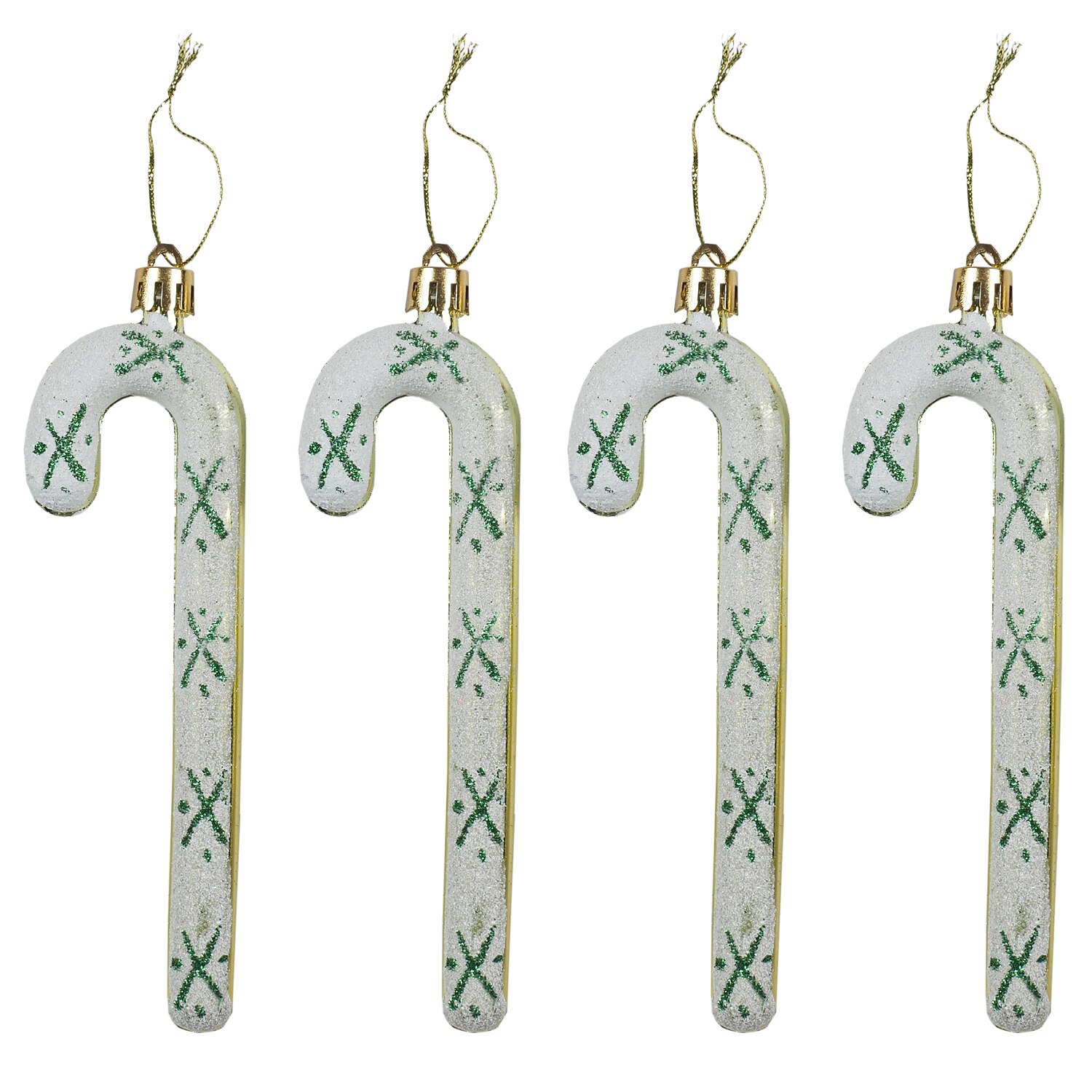 Set decoratiuni brad Bastonase de bomboane, 12 cm, 4 bucati, multicolor