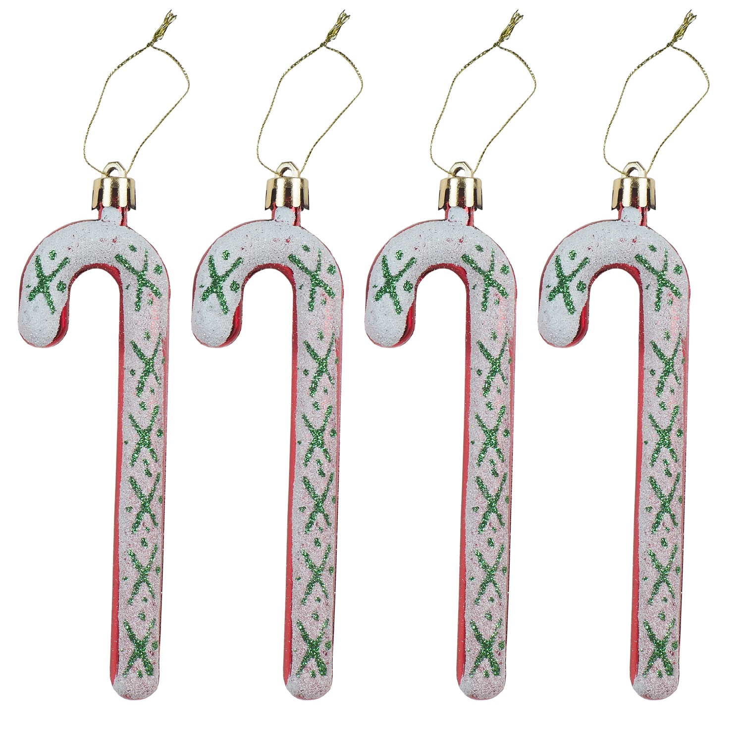 Set decoratiuni brad Bastonase de bomboane, 12 cm, 4 bucati, multicolor