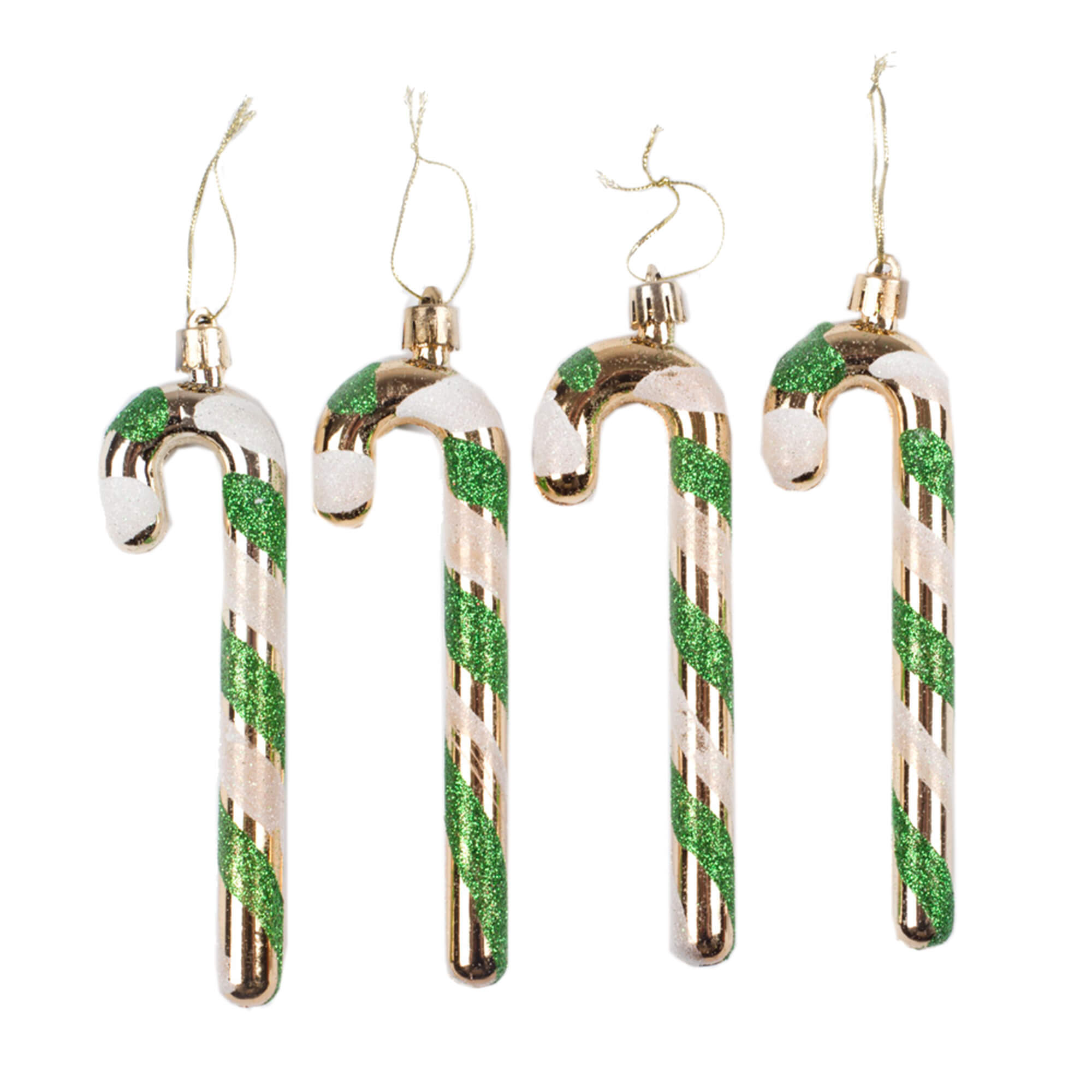 Set decoratiuni brad Bastonase de bomboane, 12 cm, 4 bucati, multicolor