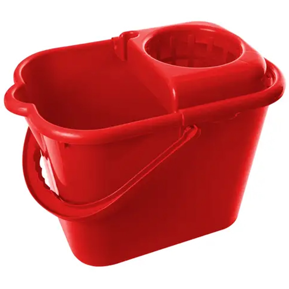 Galeata dreptunghiulara cu storcator PERIND, 14 l, rosu